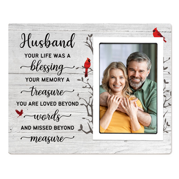 Memorial Gifts - Memorial Picture Frames for Loss of Husband - Sympathy Gifts for Loss of Husband, Bereavement Gifts for Loss of Husband Fits 4x6 In