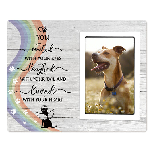 et Memorial Picture Frame - Sympathy Gift for Loss of Dog - in Memory of Pet, Paw Prints Photo Frames 4x6 for Loss of Dog Cat Remembrance Gifts for Pet Lovers