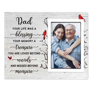 Memorial Gifts - Memorial Picture Frames for Loss of Father - Dad Picture Frame - Sympathy Gifts for Loss of Dad, Bereavement Gifts for Loss of Father - In Loving Memory Gifts, Fits 4x6 In