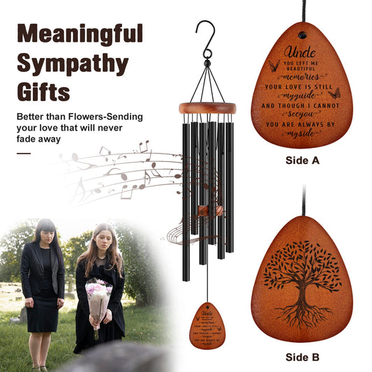 Heartfelt Remembrance Wooden Wind Chimes for Loss of Uncle