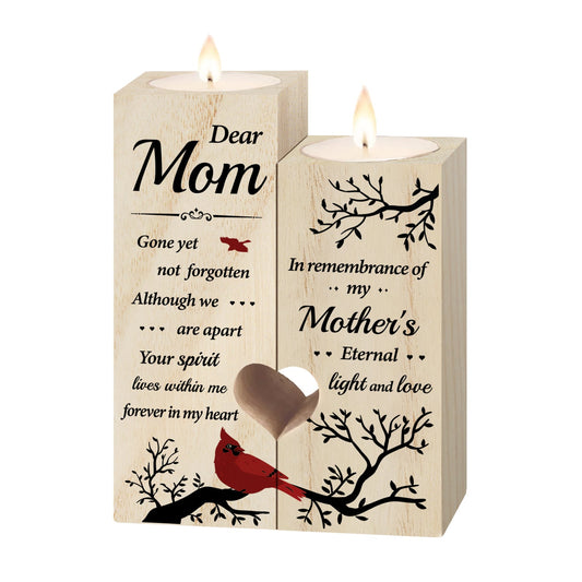 Sympathy Gifts Wooden Candle Holder Memorial Candle Gifts for Loss of Mother