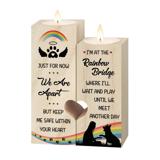 Dog Pet Memorial Gifts Wooden Candle Holder for Loss of Dog Sympathy Condolence Gifts