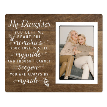 Forever in Our Hearts Loss of Daughter Wooden Picture Frame to Honor Your Daughter Legacy