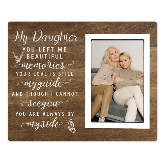 Forever in Our Hearts Loss of Daughter Wooden Picture Frame to Honor Your Daughter Legacy