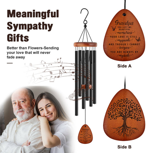 Forever Remembered Wooden Wind Chimes for Loss of Grandfather