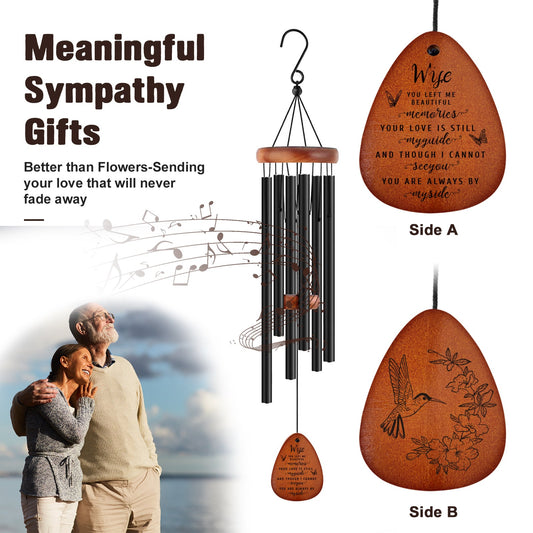 Remembering Her Grace Memorial Wooden Wind Chimes for Loss of Beloved Wife