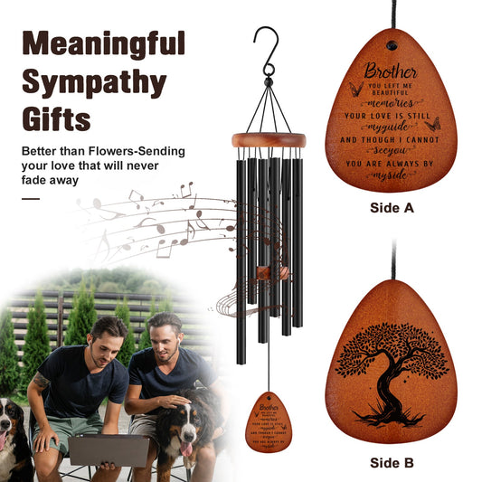 Loving Remembrances Sympathy Wooden Wind Chimes for Loss of Your Brother Memory